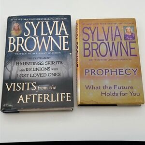 Sylvia Browne Book Lot Visits from the Afterlife Prophecy Hardcover 1st Printing